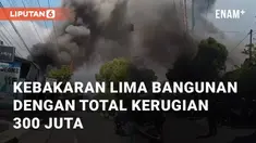 Lima bangunan dengan total luas sekitar 200 meter persegi terbakar habis. Insiden ini terjadi di Wonosari, Gunungkidul