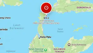 Gempa Magnitudo 6,2 Guncang Parigi Moutong, Tak Berpotensi Tsunami