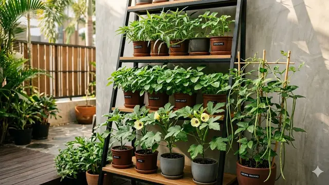 Kombinasi Sayur Cepat Panen untuk Satu Rak