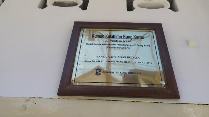 Rumah kelahiran Bung Karno di Surabaya, Jawa Timur (Foto: Liputan6.com/Dian Kurniawan)