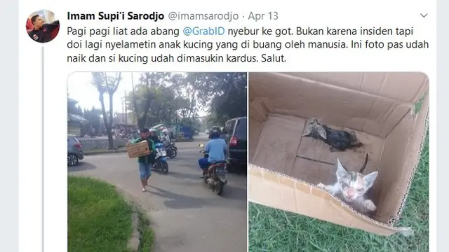 Driver ojol rela nyebur got selamatkan kucing.