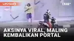 Aksi pencurian semakin tidak wajar dan menyasar fasilitas publik. Kali ini dua maling bermotor sukses mengangkut portal penutup jalan. Terjadi di wilayah Bantargebang, Kota Bekasi pada Minggu (13/11/2022). Usai tahu aksinya viral, pelaku mengembalika...