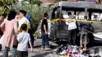 Angkut Pemudik, Minibus di Bojonegoro Mendadak Terbakar
