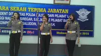 3 Polwan cantik ini hibur jajaran Polda Sulselbar (Liputan6.com/Eka Hakim)