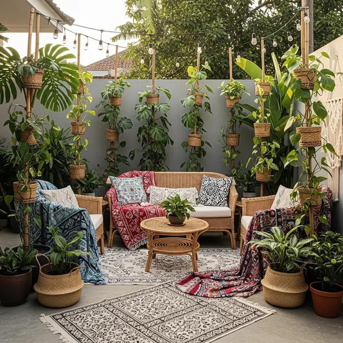 9 Model Teras Belakang Rumah dengan Tiang Tanaman Salur yang Instagramable 2025