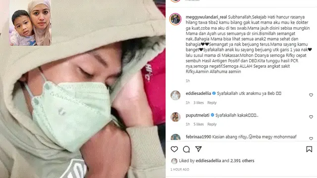 Putra  Meggy Wulandari positif Covid-19