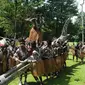 Suku Kamoro dari Papua ikut meramaikan Festival Bumi Atsanti yang digelar di Dusun Bumisegoro, Desa Borobudur, Kecamatan Borobudur, Kabupaten Magelang, Jawa Tengah, 6-8 September 2024. Foto: liputan6.com/edhie prayitno ige.