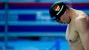 Paul Biedermann asal Jerman mempersiapkan diri  memulai balapan renang 200 m gaya bebas di Aquatics World Champions, Kazan, Rusia, Senin (3/8/2015). Gelaran ini dimulai pada 24 Juli - 9 Agustus 2015 di Rusia. (REUTERS/Michael Dalder)