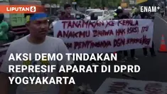 Terjadi demo oleh PMII DIY menentang tindakan represif aparat dan keamanan. Aksi demo ini terjadi di Gedung DPRD Yogyakarta, Jumat (14/6/2024)
