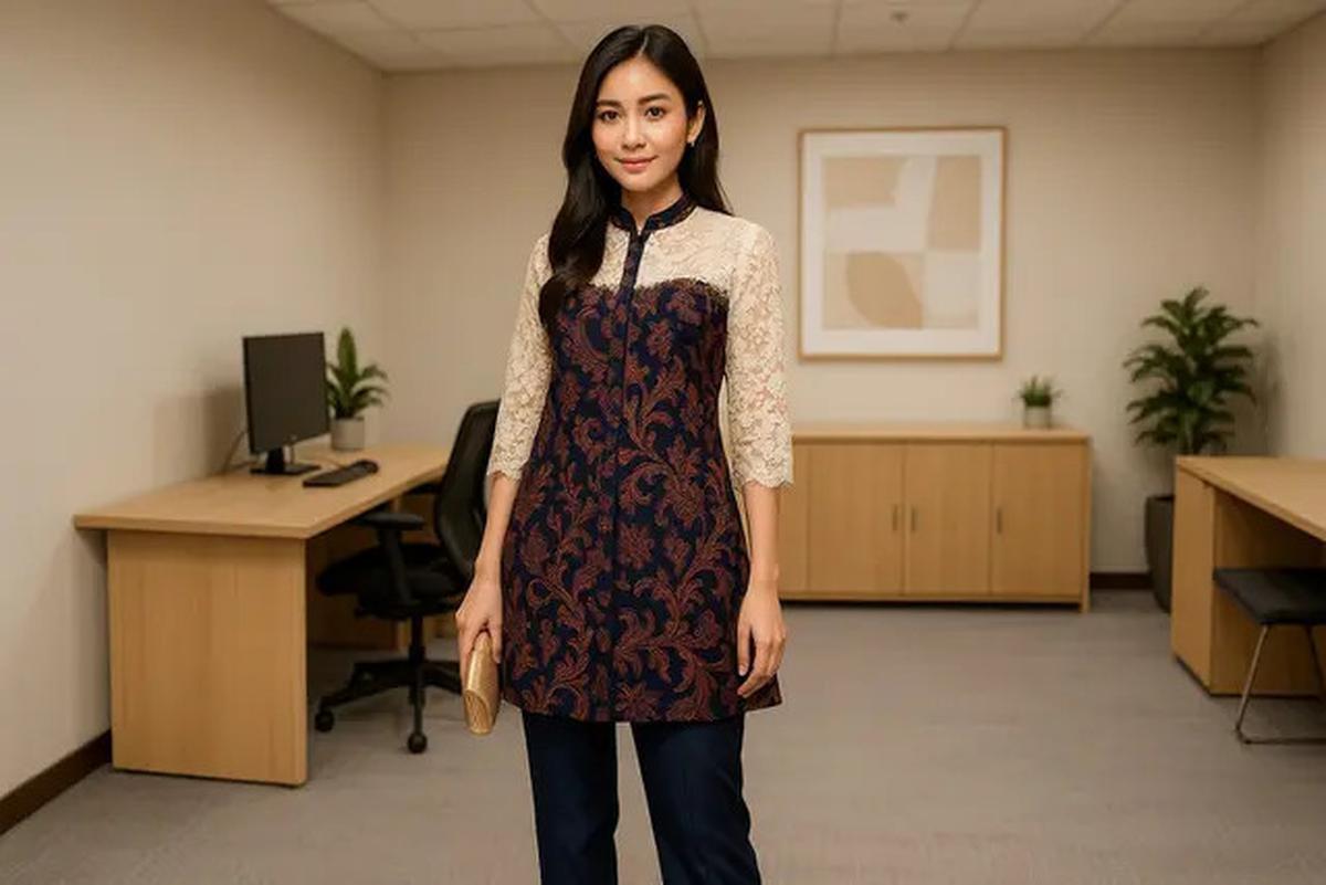12 Model Baju Batik Tunik Kantor 2025 yang Bikin Gaya Formal Jadi Terlihat Lebih Trendy