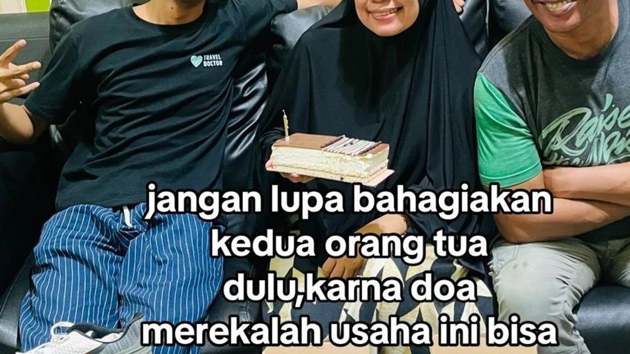 Di tengah usahanya yang mulai berkembang, pria ini juga tak lupa membahagiakan orang tuanya.