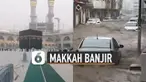 Beredar video Kota Makkah dilanda banjir dan hujan es yang menyebabkan kendaraan roda empat dan dua tidak bisa berjalan.