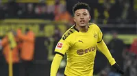 Jadon Sancho (117 juta euro) - Pemain Borussia Dortmund ini kini memiliki harga pasar transfer tertinggi di Bundesliga. Sancho memiliki harga pasar mencapai 117 juta euro. (AFP/ Ina Fassbender)