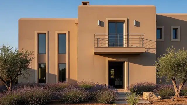 Rumah Mediterania Modern dengan Balkon Simpel
