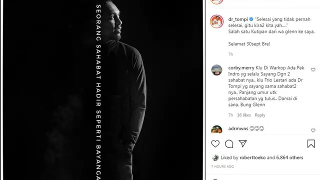 Tompi Ucapkan selamat ulang tahun buat mendiang Glenn Fredly