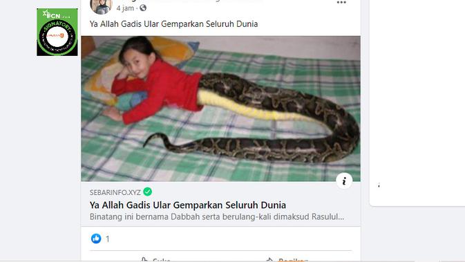 Cek Fakta Liputan6.com menelusuri artikel foto gadis ular