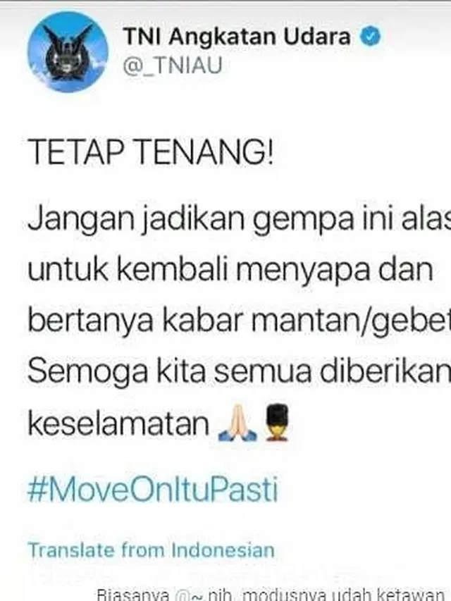 8 Twit Kocak Tentang Gempa Jadi Ajang Hubungin Mantan Pacar