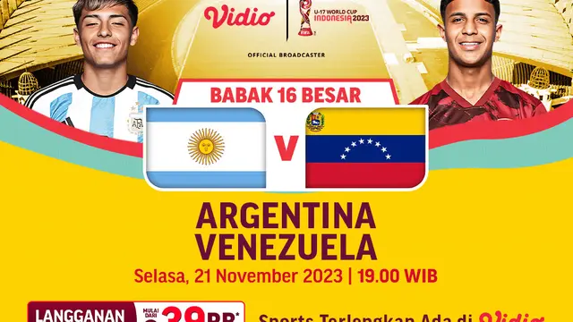 Jadwal Siaran Langsung Fifa U17 World Cup Argentina vs Venezuela di Vidio
