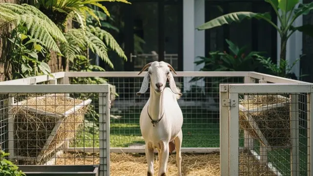 Ilustrasi Kambing di Belakang Rumah/Gemini AI