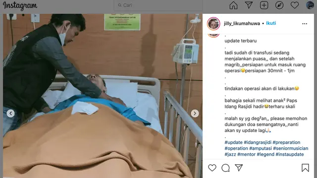 Unggahan Jilly Likumahuwa soal Idang Rasjidi. (Foto: Instagram @jilly_likumahuwa)