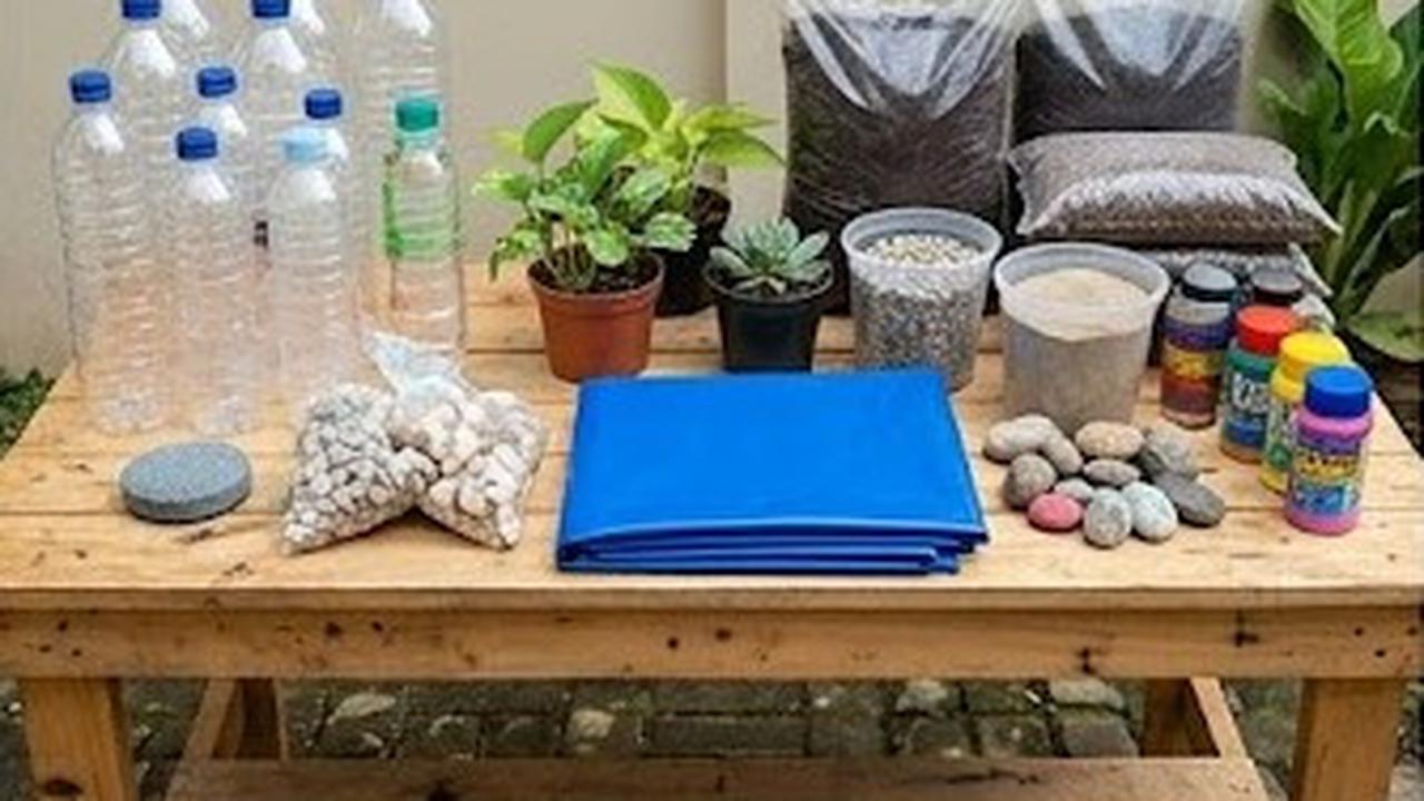 Cara Membuat Taman Kecil dan Kolam Ikan Hias dari Botol Bekas