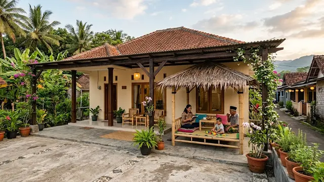 9 Desain Rumah Minimalis Kampung dengan Teras Luas Buat Santai Sore
