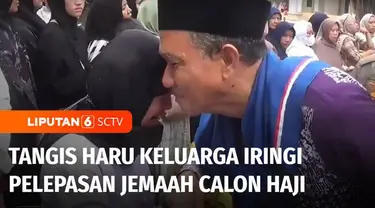 Kebahagiaan sudah pasti menyelimuti jemaah calon haji yang impiannya terwujud tahun ini, namun dibalik kebahagiaan itu juga ada rasa sedih harus meninggalkan keluarga selama berminggu-minggu. Isak tangis keluar mengiri keberangkatan jemaah calon haji...