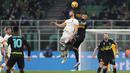 Skor tidak berubah sampai pertandingan berakhir. Inter Milan dinyatakan sebagai pemenang dari duel ini dan melaju ke babak semifinal. (AP Photo/Antonio Calanni)