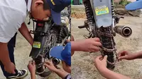 Anak SMP pasang rantai di ban motor (TikTok/@asparatokbelajarbaik)