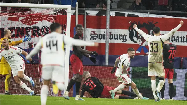 Foto: Benfica Pastikan Satu Tiket ke Liga Malam Jumat setelah Bungkam RB Salzburg