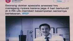 Menanggapi kabar viral tersebut, pengurus Perhimpunan Dokter Spesialis Anestesiologi dan Terapi Intensif Indonesia, atau Perdatin, membantah kabar yang beredar.
