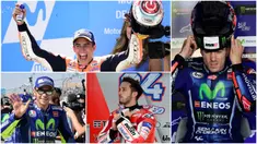 Berikut ini klasemen sementara MotoGP 2017 hingga GP  Aragon. Persaingan di papan atas semakin memanas setelah Marc Marquez, berhasil membuat jarak dengan Andrea Dovizioso. (Kolase foto-foto dari AP-AFP)