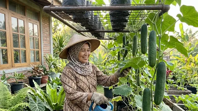 Perawatan Kebun Timun Gantung