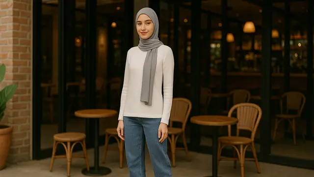 Outfit Atasan Putih Bawahan Jeans