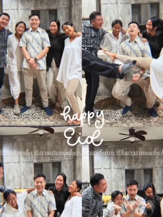 Gaya Unik Chef Renatta Rayakan Lebaran 2024 Pakai Baju Koko dan Sarung Milik Kakek