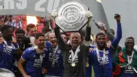 Leicester City menundukkan Manchester City dengan skor tipis 1-0 untuk menjuarai Community Shield 2021. (Adrian DENNIS / AFP)