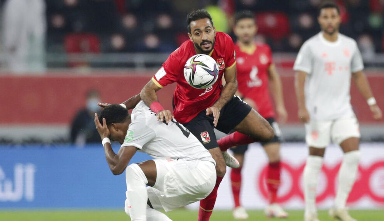 Wakil Jerman itu mengalahkan Al Ahly dengan skor 2-0 dalam partai semifinal Piala Dunia Antarklub 2020 yang digelar di Al Rayyan Stadium, Qatar, Selasa (9/2/2021). (AP Photo/Hussein Sayed)