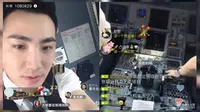 Kopilot yang tak diketahui namanya itu telah menarik 64.000 akun Weibo dengan menyiarkan penerbangan secara langsung. (shanghaiist)
