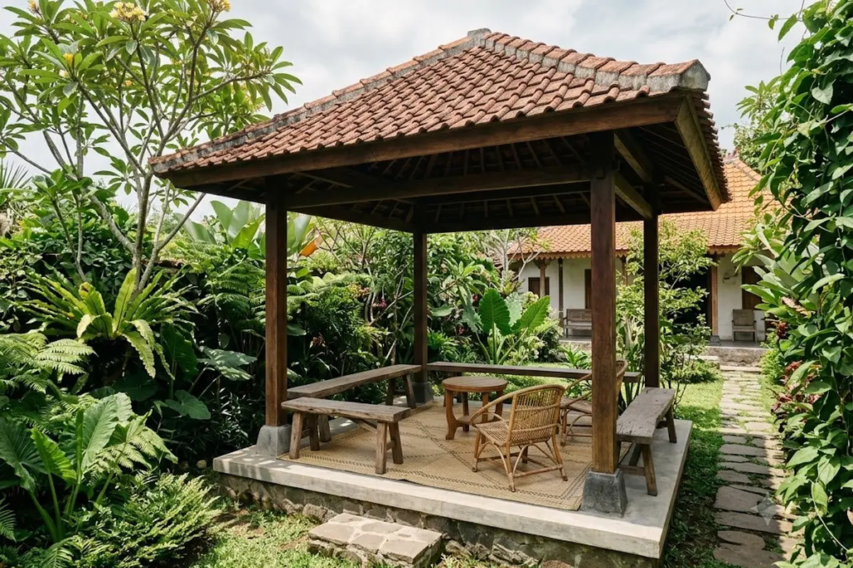 Desain pendopo kayu sederhana dengan biaya hemat