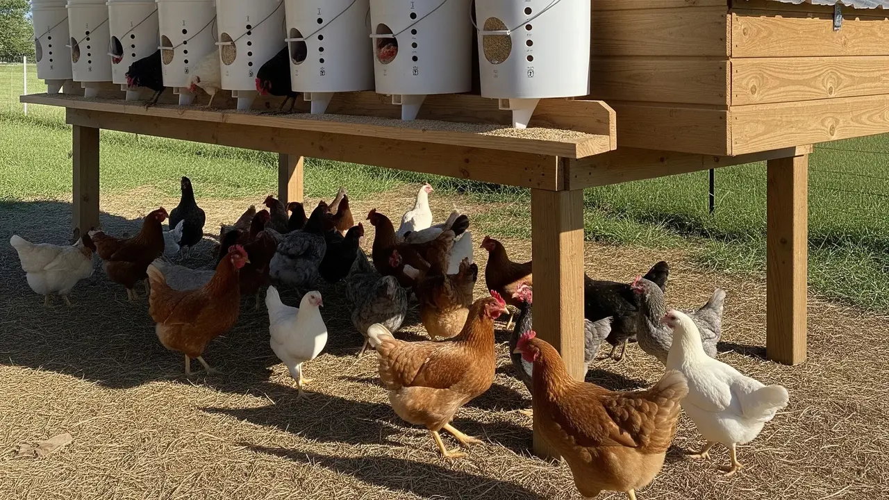 Desain Kandang Ayam dengan Sistem Pakan Otomatis Tanpa Listrik