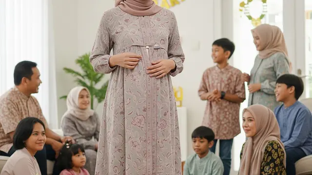 Model Baju Lebaran untuk Ibu Menyusui (AI)