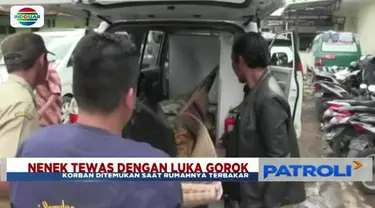 Seorang nenek di Tasikmalaya, Jawa Barat, ditemukan tewas dengan luka sayatan di leher saat rumahnya terbakar.