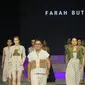 Farah Button, brand fesyen lokal asal Yogyakarta, menampilkan 10 outfit ready to wear berbahan linen dalam Surabaya Fashion Parade 2023, Kamis (7/9/2023) malam.