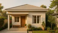 Inspirasi Desain Rumah Sederhana 6x8 Meter dengan Teras dan Taman Mini (created by AI)