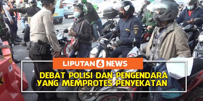 VIDEO: Debat Polisi dan Pengendara yang Memprotes Penyekatan
