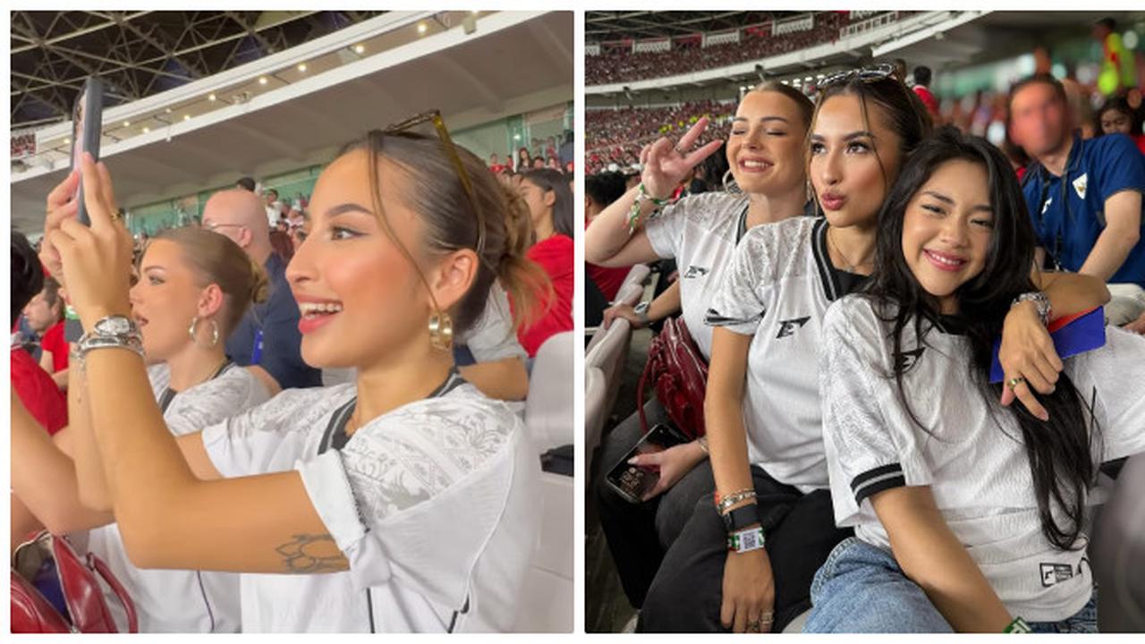 6 Potret Jennifer Coppen Nonton Indonesia Vs Bahrain di GBK, Fotonya Dikomentari Justin Hubner