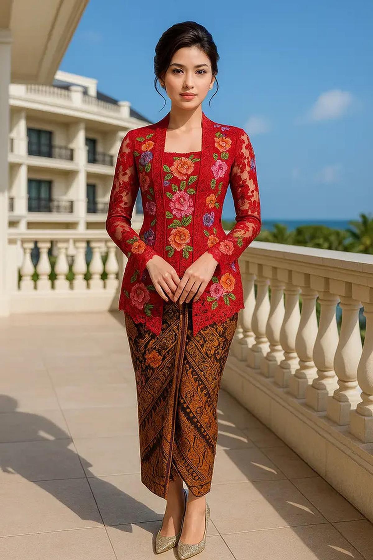 7 Model Kebaya Brokat Motif Bunga, Pilihan Titi DJ di Acara Pernikahan Putrinya Curi Perhatian