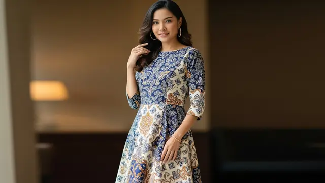 Model Dress Batik Simple dan Elegan