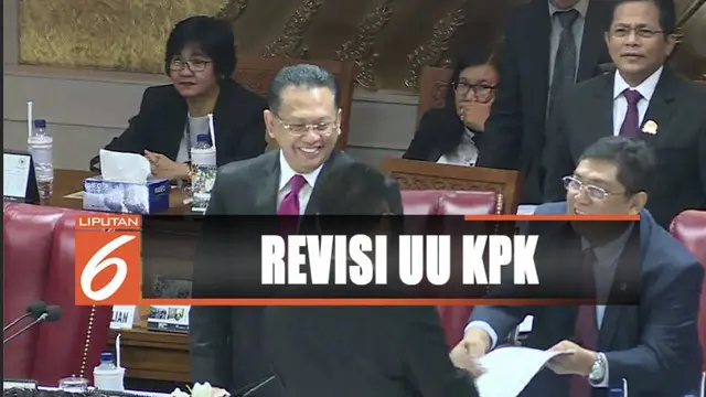 Seluruh fraksi di DPR menyetujui empat dari enam poin revisi UU No 30 Tahun 2002 tentang KPK.