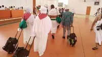 Calon haji asal Indonesia di Bandara King Abdul Aziz Jeddah, Arab Saudi. (Liputan6.com/Muhamad Ali)